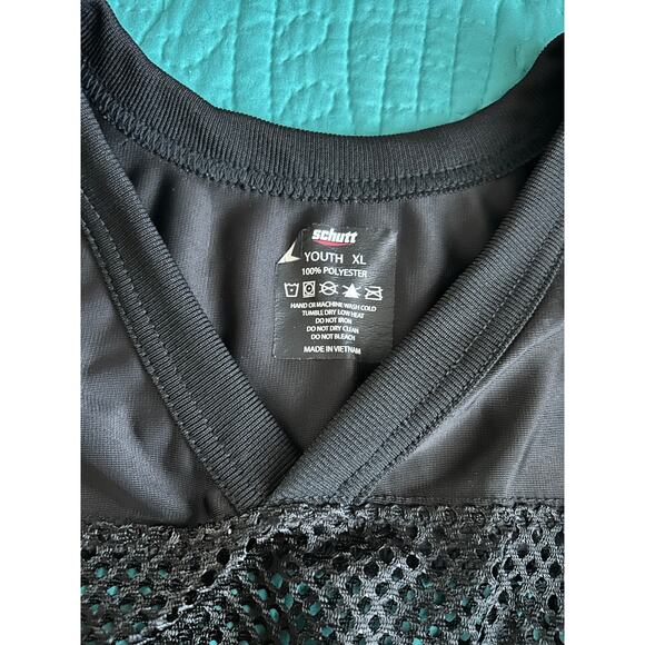 EUC Schutt Youth Size XL Black Practice Jersey Tackle Over Pads Mesh - Picture 3 of 4